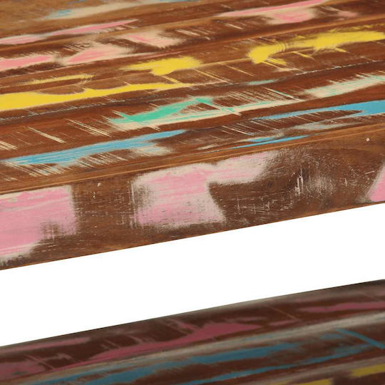 Rectangular Central Coffee Table Made of Solid Wood Multicolour M90xW50xH38cm