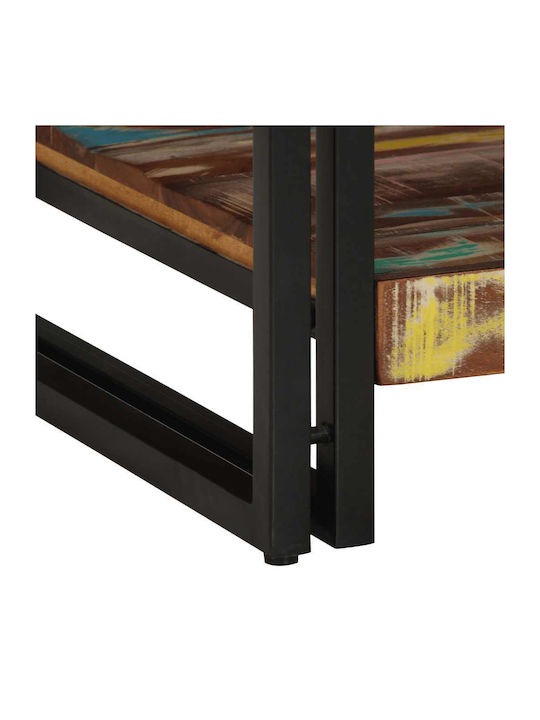 Rectangular Central Coffee Table Made of Solid Wood Multicolour M90xW50xH38cm