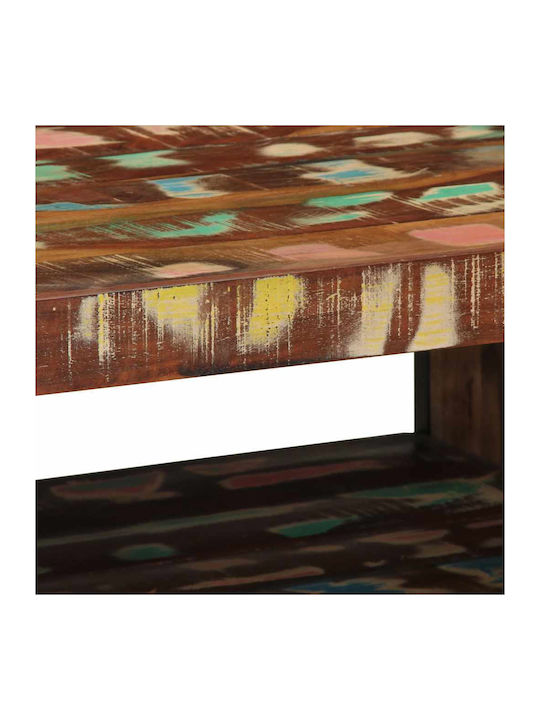Rectangular Side Table made of Solid Wood Multicolour 70x50x38 cm