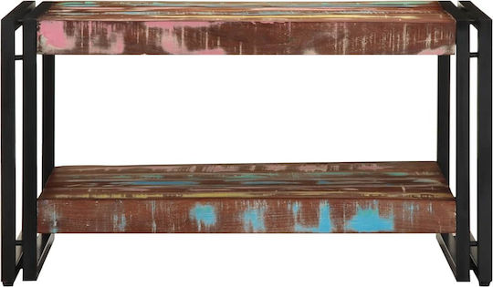 Rectangular Side Coffee Table Made of Solid Wood Multicolour W70xL50xH38cm