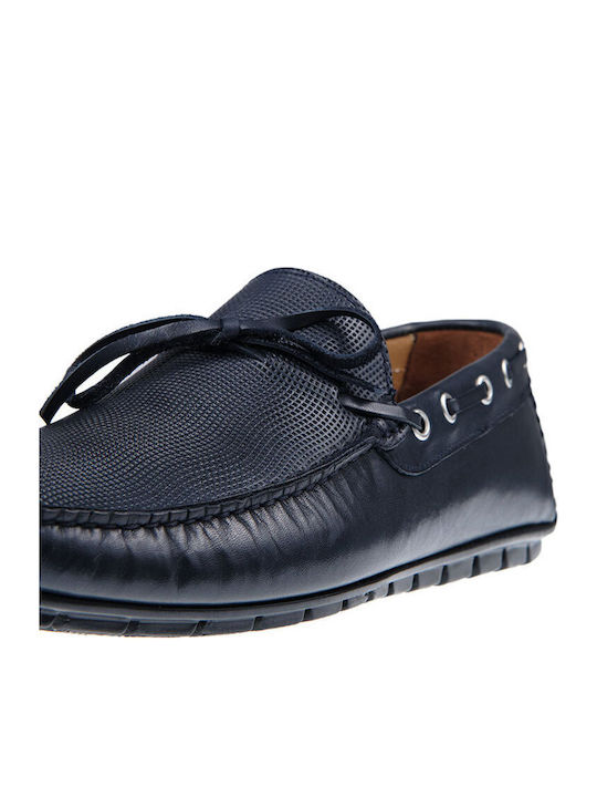 Leder Herren Mokassins in Blau Farbe