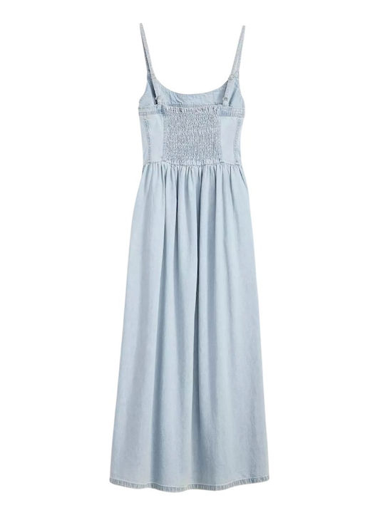 Alessie Summer Midi Denim Dress Medium Wash