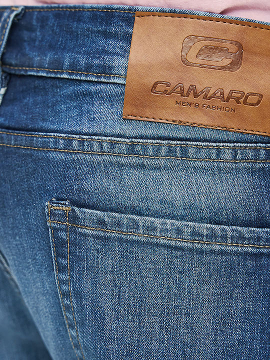Herren Jeanshosen Elastisch Regular Gerade Blau