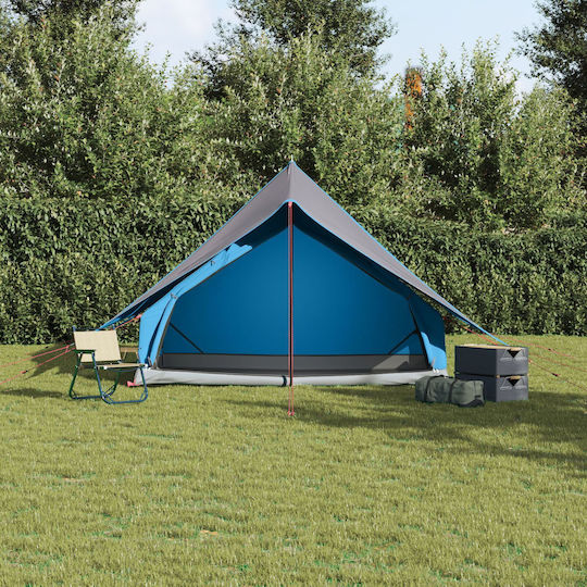 vidaXL Καλοκαιρινή Σκηνή Camping Μπλε για 5 Άτομα 315x286x185εκ.