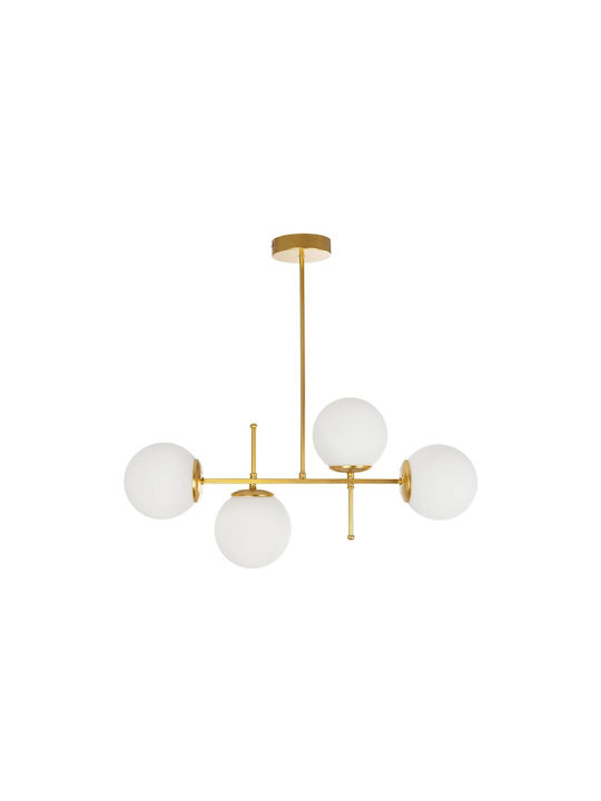 GloboStar Globus Pendant Ceiling Light Gold for 4 Bulbs E27 70x30x65cm