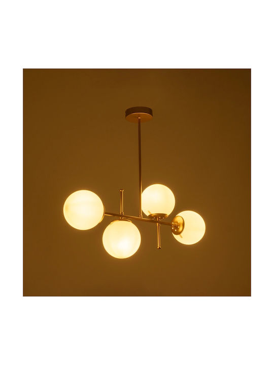 GloboStar Globus Pendant Ceiling Light Gold for 4 Bulbs E27 70x30x65cm