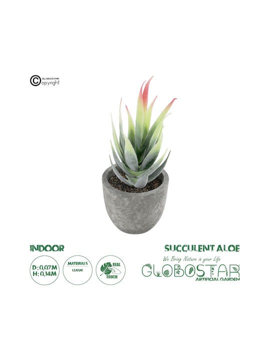 Globostar Artificial Garden Succulent Aloe 21009 Decorative Plant Succulent Aloe H14cm