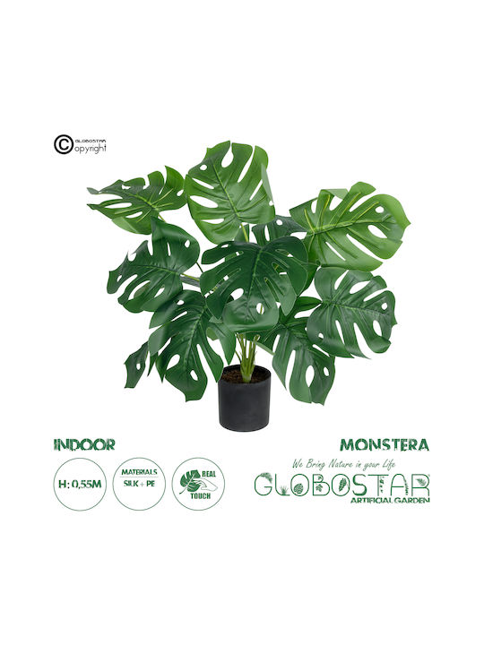 Globostar? Künstliche Garten-Monstera 20934 Dekorative Monstera-Pflanze H55cm