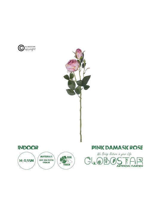 Dekorative künstliche Blume Rose Rosa 55cm GloboStar