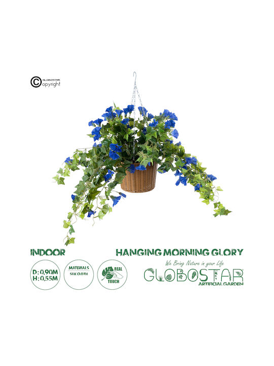 Globostar Artificial Garden Morning Glory Hanging Plant 20636 Artificial Hanging Decorative Plant Orchid Y55cm