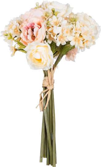 Strauß aus künstlichen Blumen Pfingstrose Mehrfarbig 26cm GloboStar