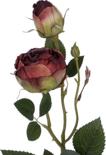 Künstlicher dekorativer Zweig Rose Rot 55cm GloboStar
