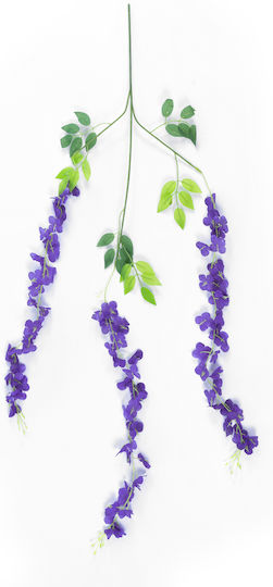 Globostar Artificial Garden Violet Wisteria Flower Branch 21509 Set of 12 Decorative Artificial Wisteria Branches Violet Φ45 X H120cm