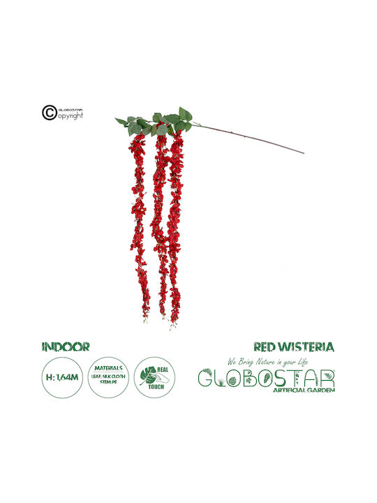 Artificial Decorative Red Wisteria Flower Branch 21519 - Φ45 X H120cm
