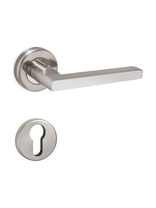 Conset Πόμολο Μεσόπορτας Ροζέτα C1275 Ζεύγος με Επιστόμιο Νίκελ / Χρώμιο Conset Πόμολο Μεσόπορτας Ροζέτα C1275 Ζεύγος με Επιστόμιο Νίκελ / Χρώμιο