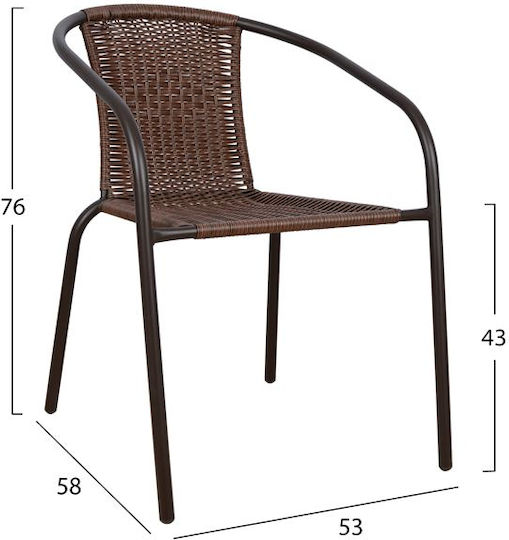 Dining Set for Small Outdoor Spaces 3pcs Brown
