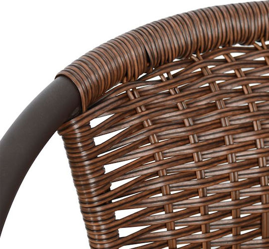 Dining Set for Small Outdoor Spaces 3pcs Brown