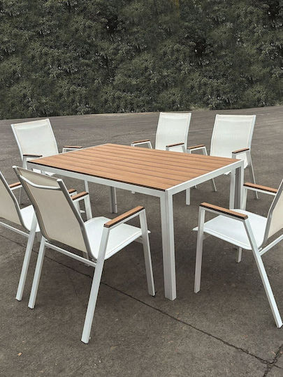 Virna Garten- und Outdoor-Möbelsets 7 Stück Weiß E6797,2S