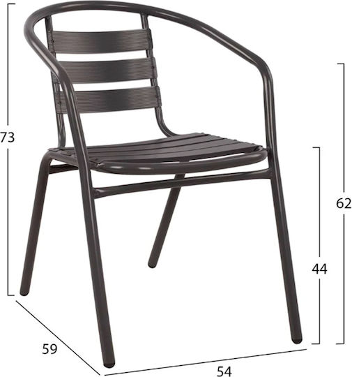 Set Sala De Mese Pentru Spații Exterioare Mici Laura 3 Piese Gri