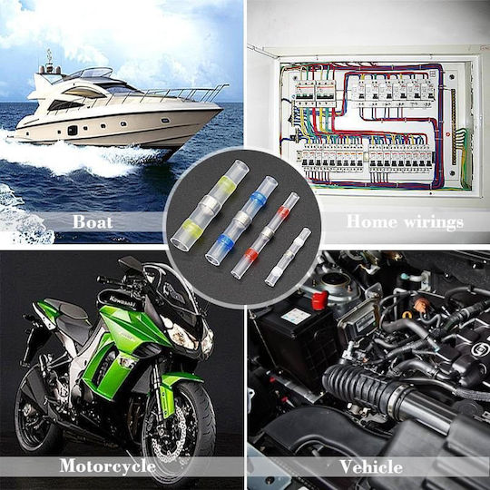 Set 120 Conectori Electrice Profesionali Termocontractabili Onuvio Tuburi Termocontractabile Impermeabile cu Flux pentru Lipire și Etanșare, Cutie de Transport