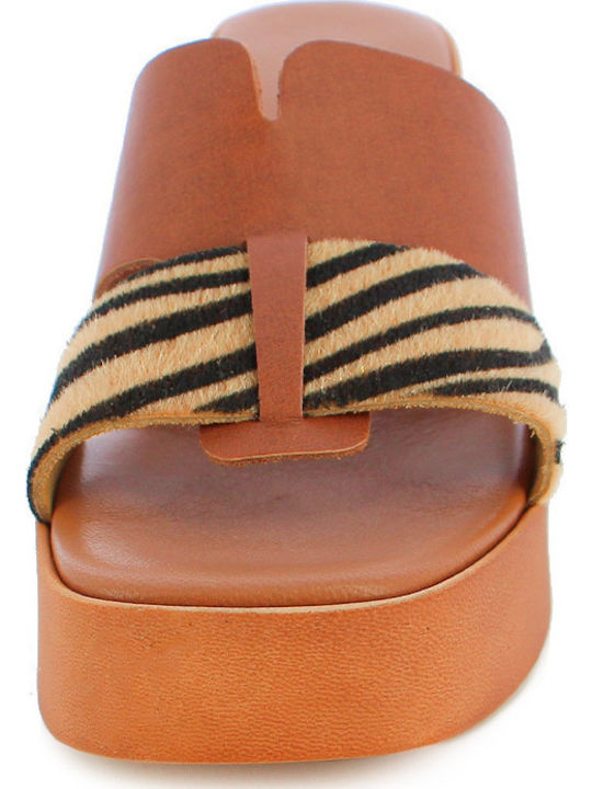 Damenplattformen Tabac Braun