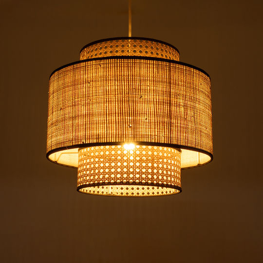 GloboStar Bravado Brown Boho Grid Pendant Ceiling Light with E27 Socket 40x35x35cm