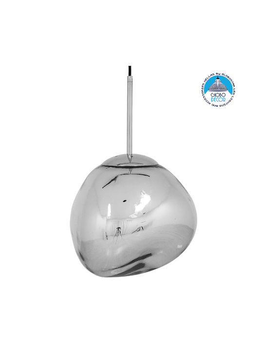 GloboStar Dixxon Pendant Light Silver with Socket E27 28x40cm