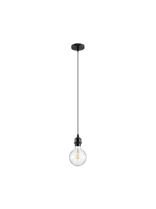 GloboStar Hanna Lustră Negru cu frânghie pentru Dulie E27 5x18x110cm.
