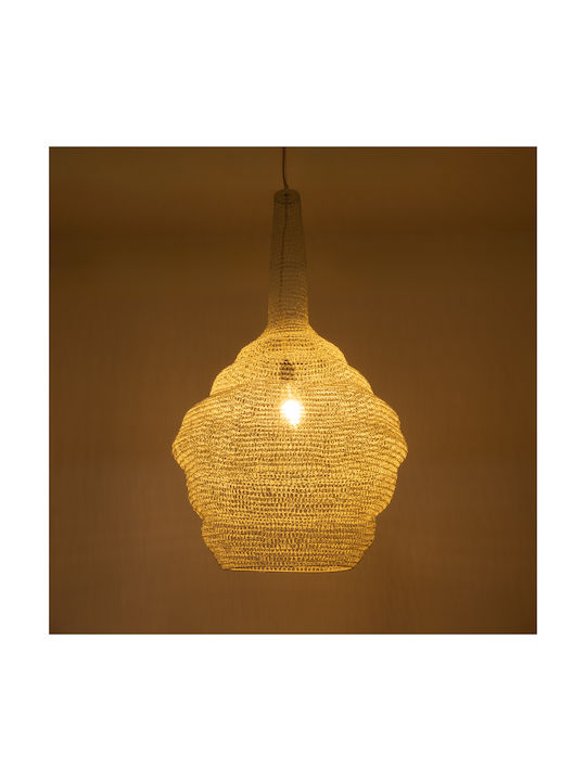 GloboStar Kentucky Ceiling Light Beige Grid with E27 Socket 60x90x90cm