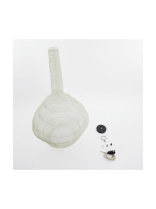 GloboStar Kentucky Ceiling Light Beige Grid with E27 Socket 60x90x90cm