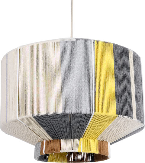 GloboStar Salerno Pendant Light Yellow Boho Grid with Socket E27 42x42x35cm