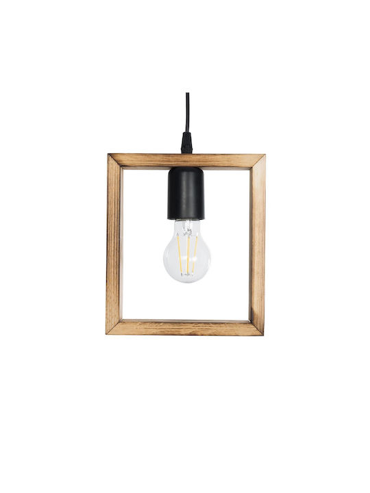 GloboStar Edison Pendant Light Beige with Socket E27 18.5x18.5x66cm