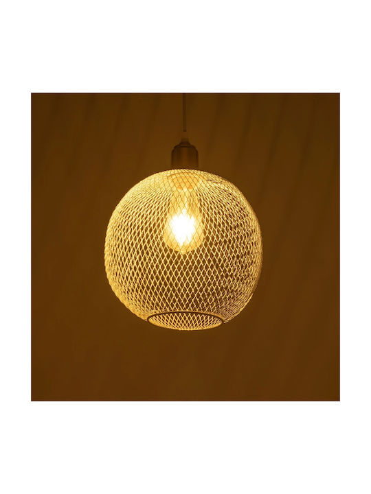 GloboStar Wire Pendant Light White Grid with Socket E27 29x29x90cm