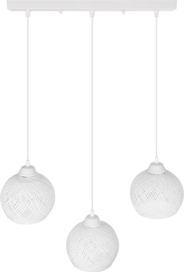 GloboStar Yasam Pendant Light White Boho with Rope for Socket E27 55x25x80cm