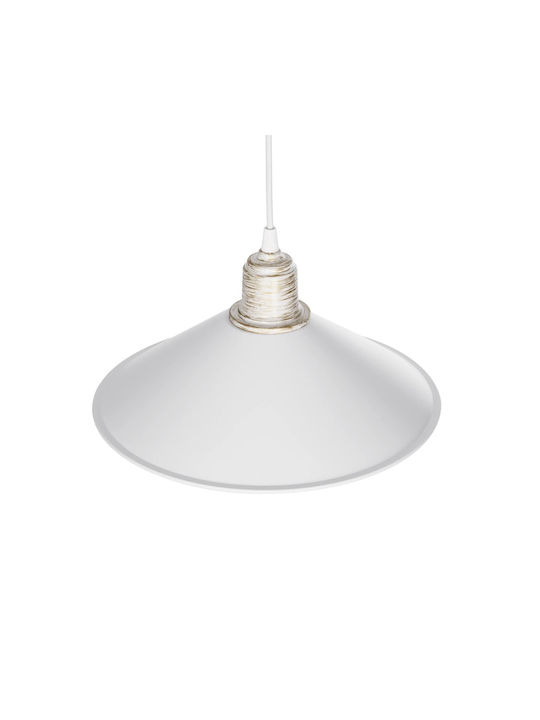 GloboStar Ferro Pendant Light White Bell with Socket E27 30x30cm