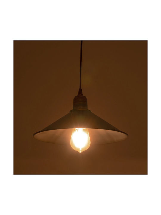 GloboStar Ferro Pendant Light White Bell with Socket E27 30x30cm