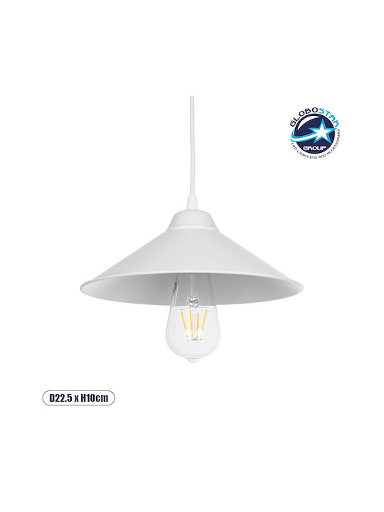 GloboStar Fonte Pendant Light White Bell with Socket E27 25x25x90cm