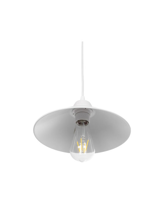 GloboStar Fonte Pendant Light White Bell with Socket E27 25x25x90cm