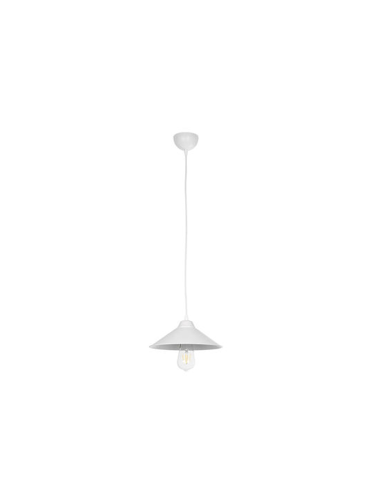 GloboStar Fonte Pendant Light White Bell with Socket E27 25x25x90cm