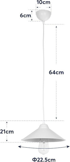 GloboStar Fonte Висящо Осветително Тяло Бял Камбанка 25x25x90см.