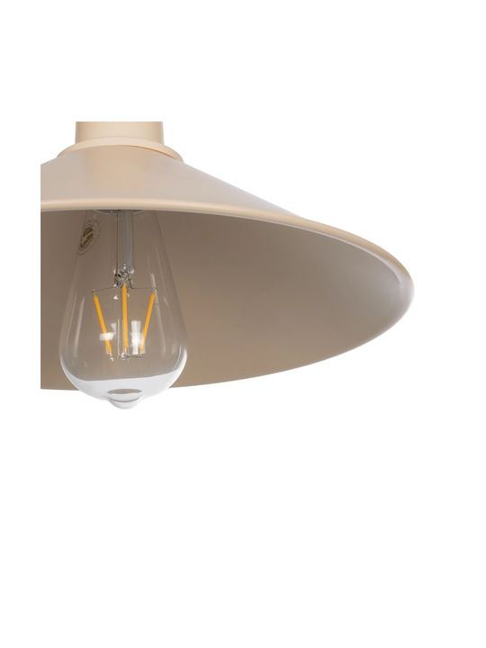 GloboStar Ferro Pendant Light Beige Bell with Socket E27 30x30x15cm