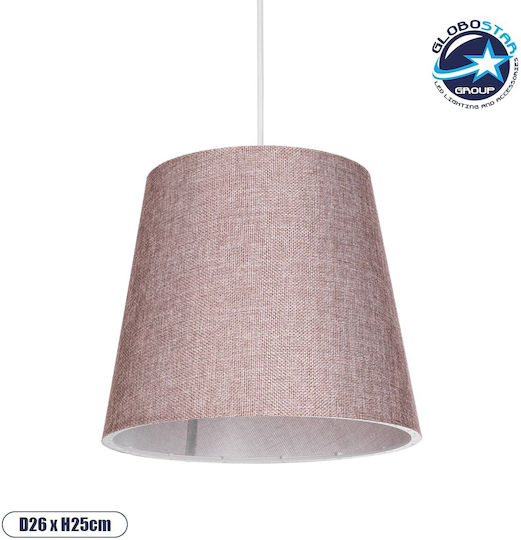 GloboStar Coney Висящо Осветително Тяло Розов с Цокъл E27 26x26x93см.