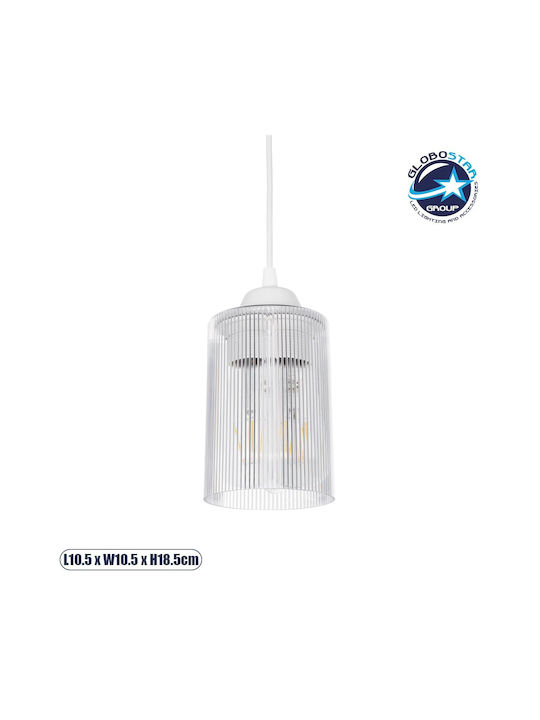 GloboStar Torus Pendant Light White Bell with Socket E27 10x10x77cm