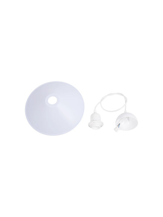 GloboStar Ferro Pendant Light White Bell with Socket E27 30x30x90cm