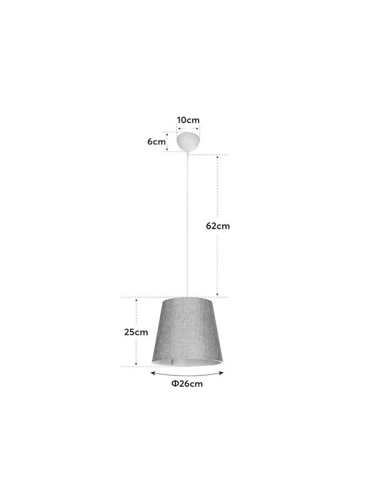 GloboStar Coney Pendant Light Brown with Socket E27 26x26x93cm