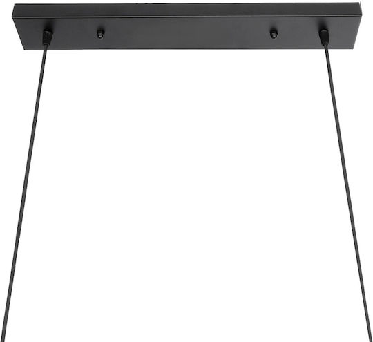 GloboStar Barista Pendant Light Black Rail for 5 Bulbs E27 100x14.5x26cm