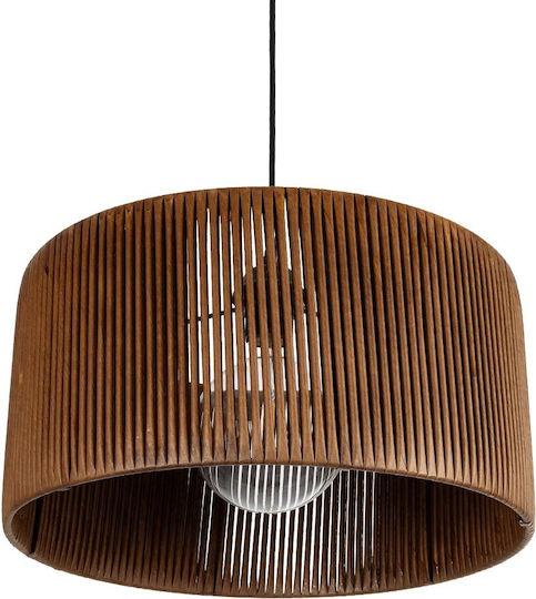 GloboStar Rattan Pendant Light Brown Boho with Socket E27 40x40x90cm