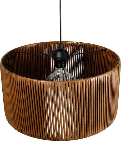 GloboStar Rattan Pendant Light Brown Boho with Socket E27 40x40x90cm
