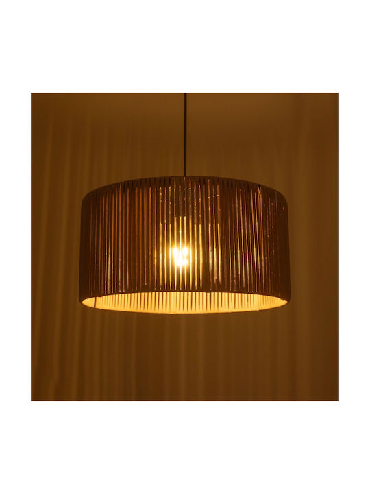 GloboStar Rattan Pendant Light Beige Boho with Socket E27 40x40x90cm