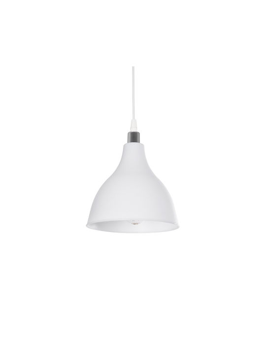 GloboStar Rade Pendant Light White Bell with Socket E27 17.5x17.5x56cm